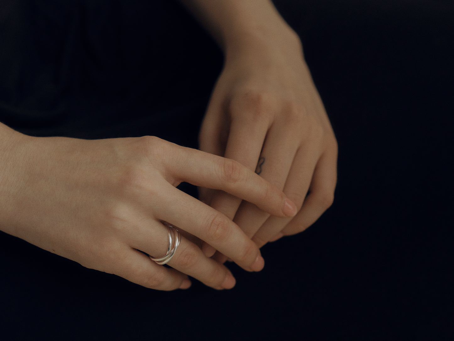 Gold & Silver Interlocking Rolling Ring