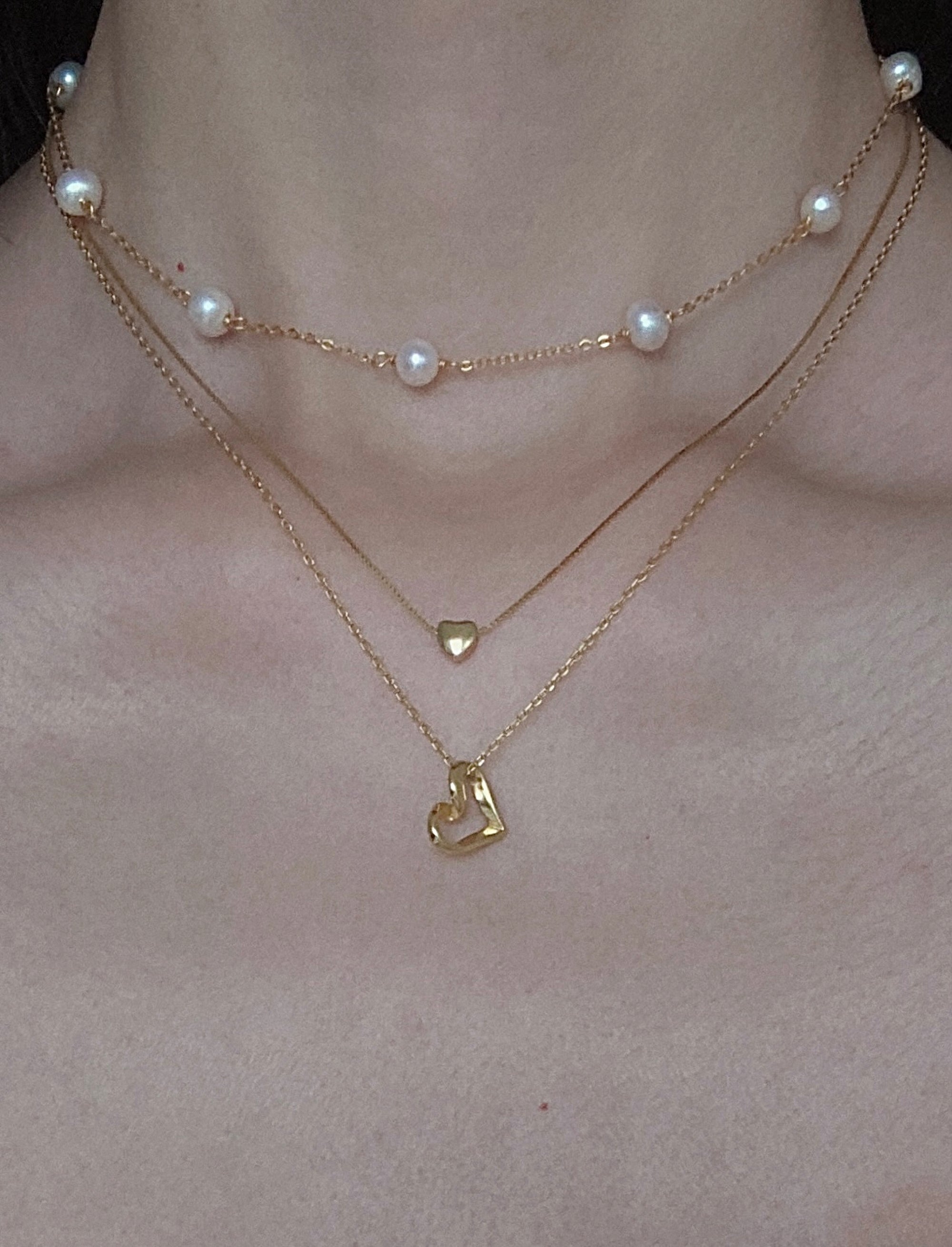 Custom Dainty Mellow Pearl Chain Name Necklace | Caitlyn Minimalist
