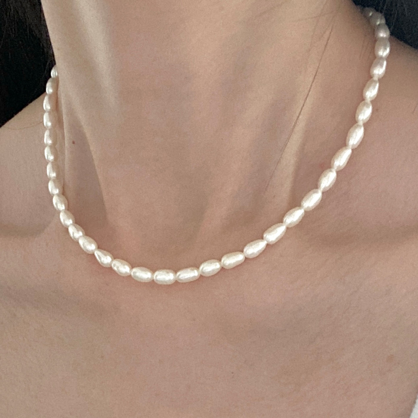 Freshwater White Pearls Beaded Necklace choker