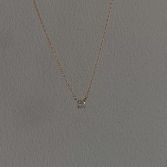 Dainty gold vermeil solitaire charm necklace