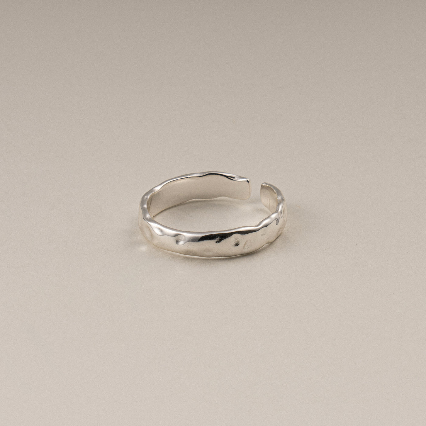 Minimalist Sterling Silver Texture Gold Ring