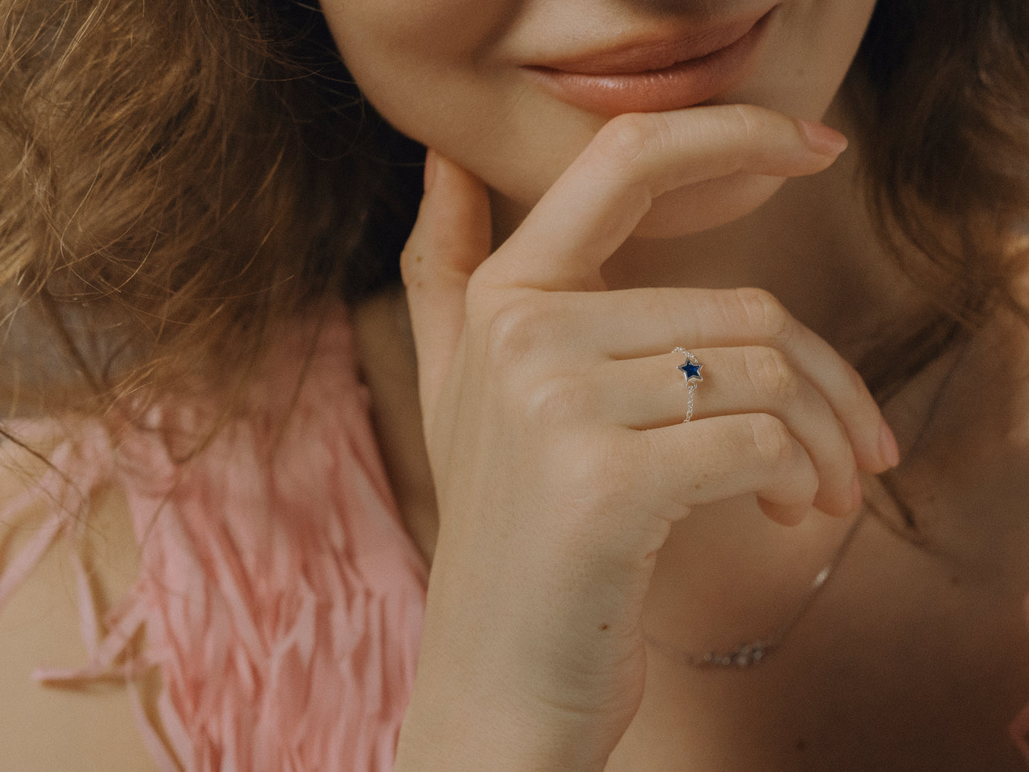 Dainty Celestial Blue Star Ring