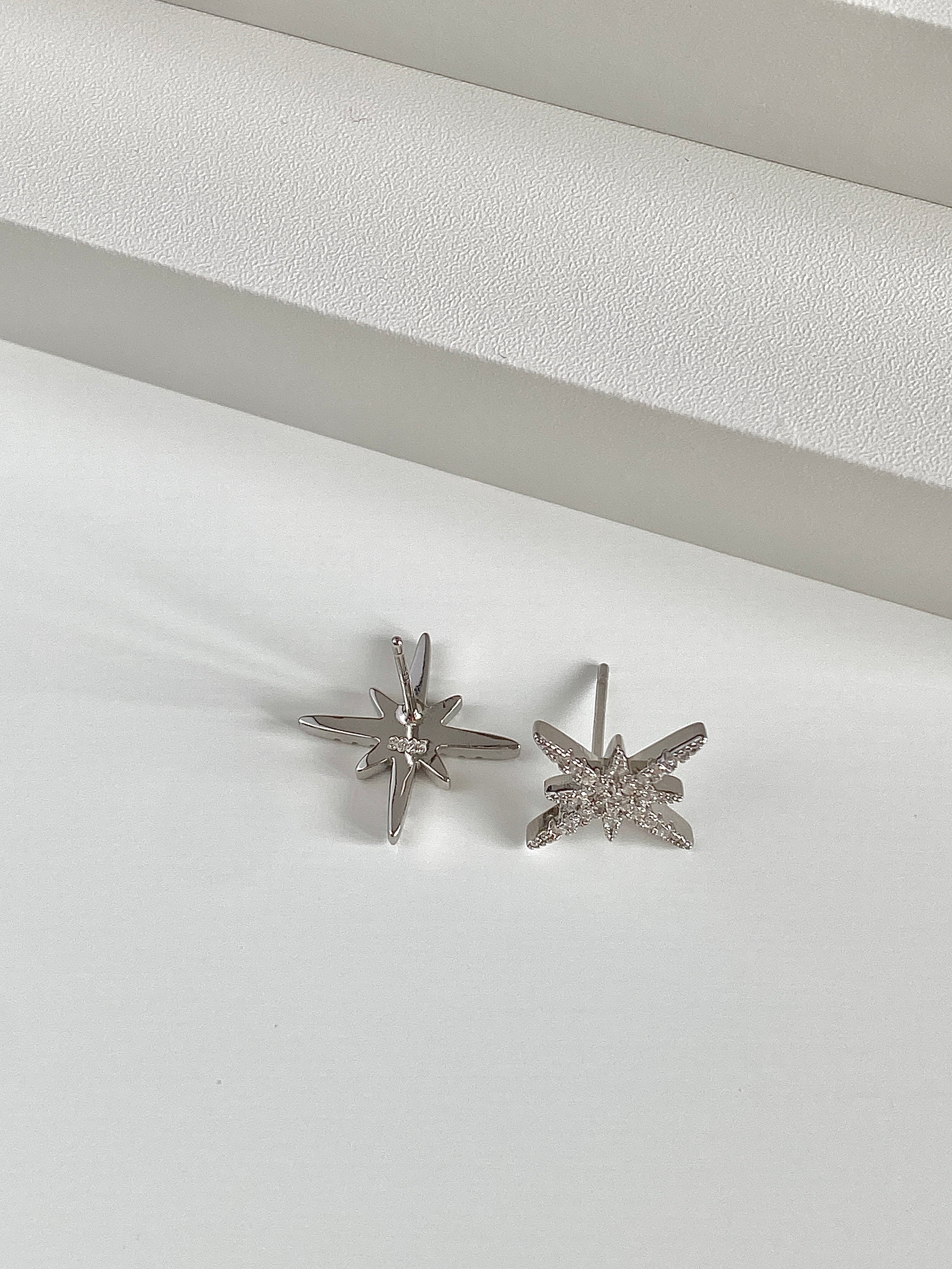 Sparkling Star 925 Sterling Silver Studs, Cubic Zirconia Earrings, Minimalist, Dainty, cheapest Gift for her