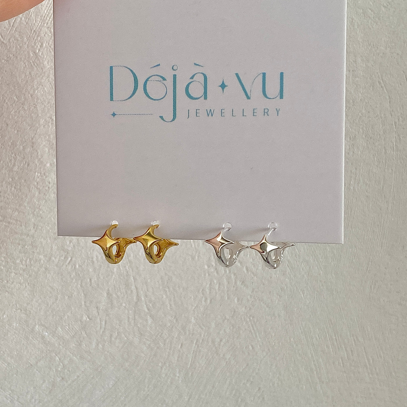 Lunar Gleam Dainty Star Stud Earrings