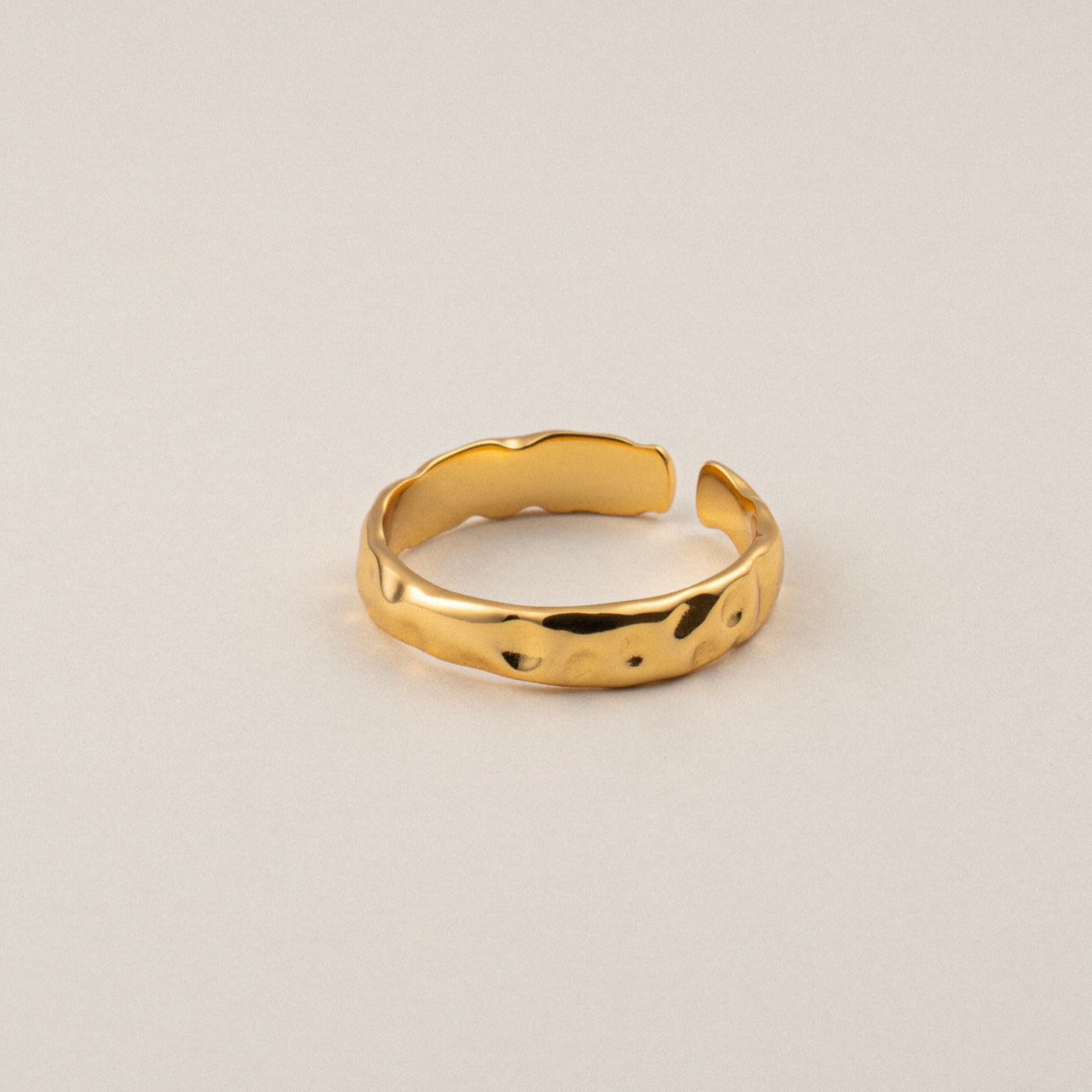 Minimalist Sterling Silver Texture Gold Ring