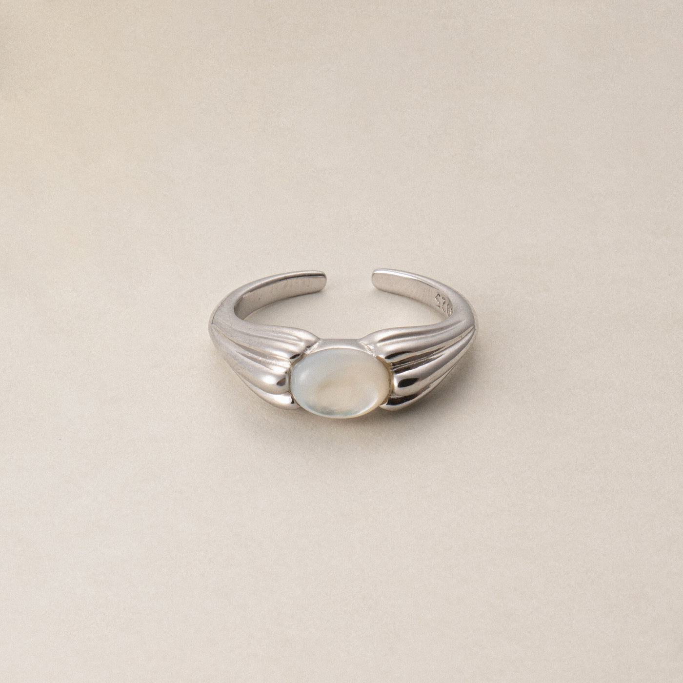 Maritime Majesty Shell Stone S925 Silver Ring