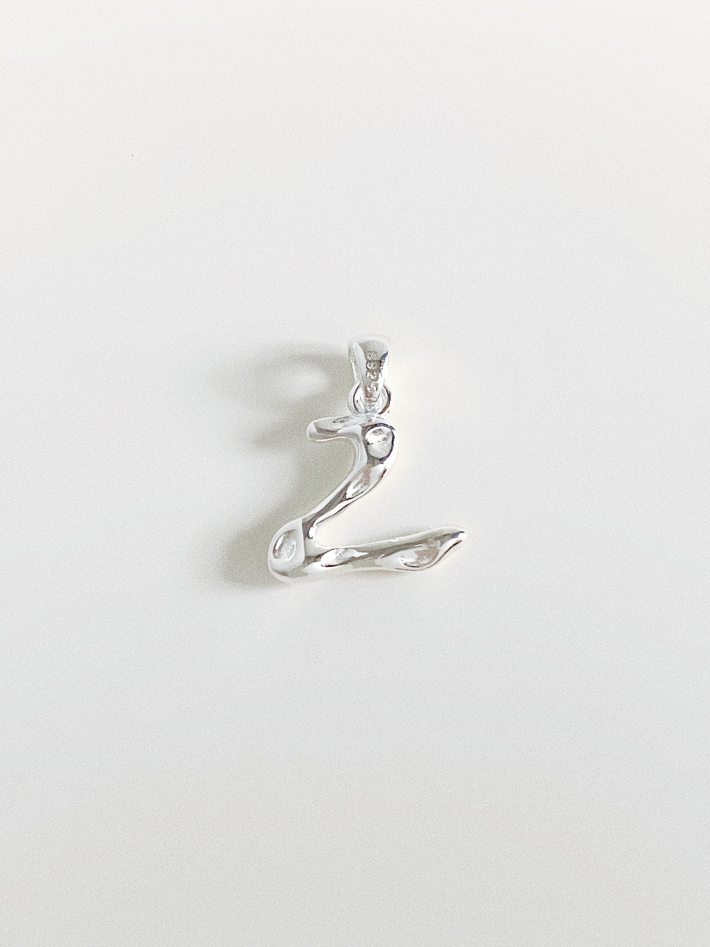 The Molten Initial Organic Letter Pendant & Dainty Chain (18k Gold Vermeil / 925 Silver)