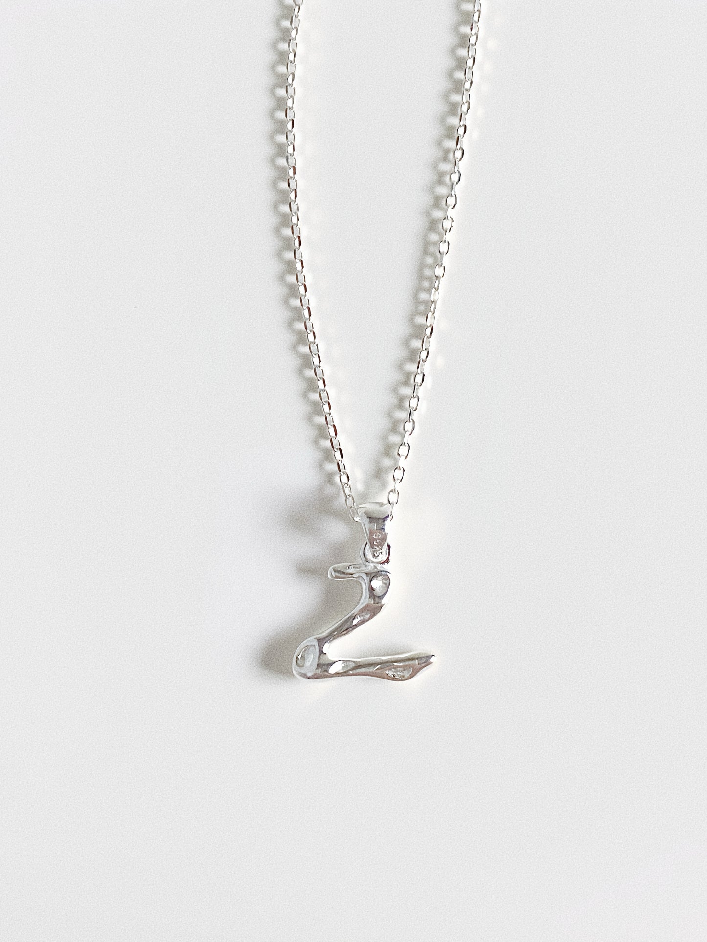 The Molten Initial Organic Letter Pendant & Dainty Chain (18k Gold Vermeil / 925 Silver)