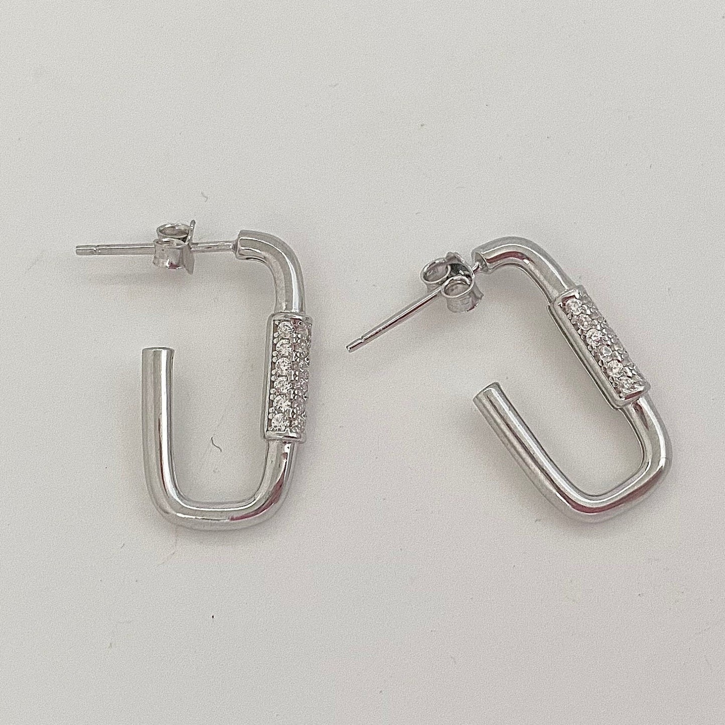 Modern Twist Silver Stud Earrings