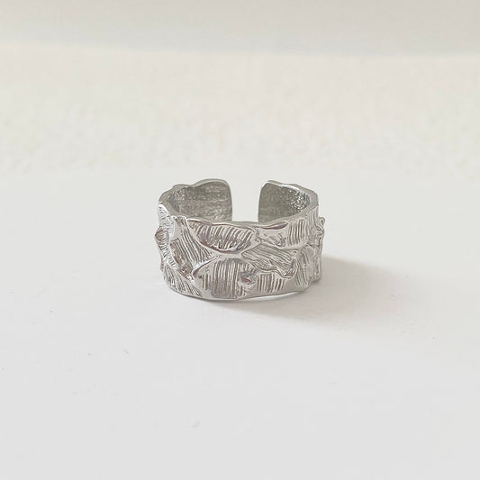 Vintage Vibes S925 Silver Embossed Texture Ring