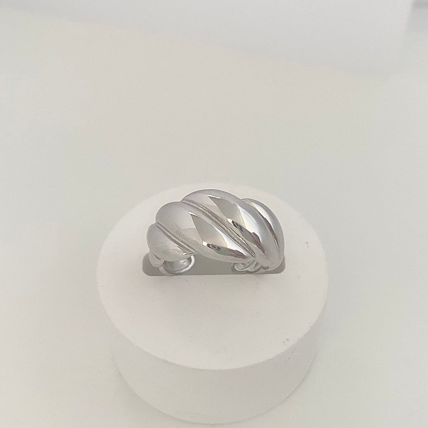 Sleek Curved S925 Silver Open Cuff Ring