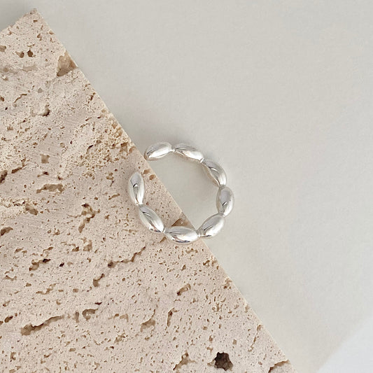 Olive Elegance Minimalist S925 Silver Ring