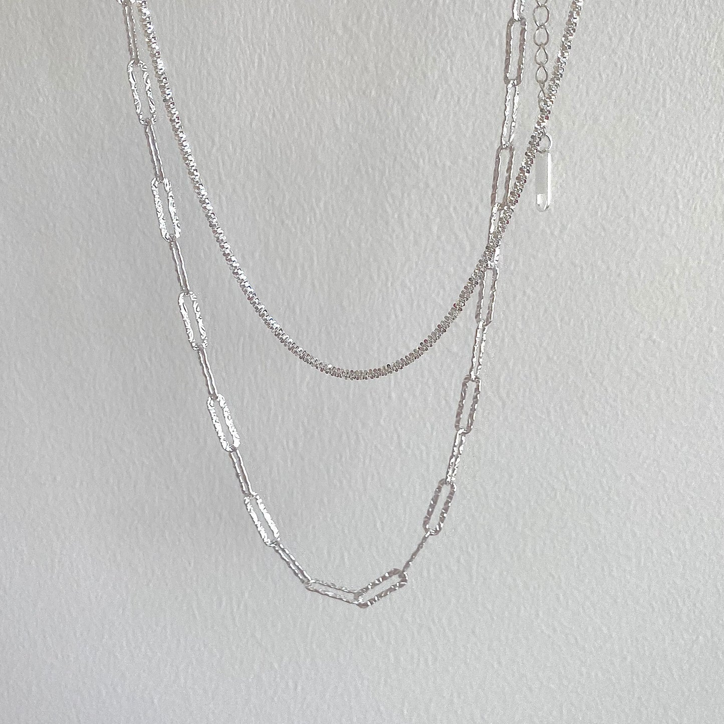 Silver Link S925 Silver Paperclip Chain Necklace