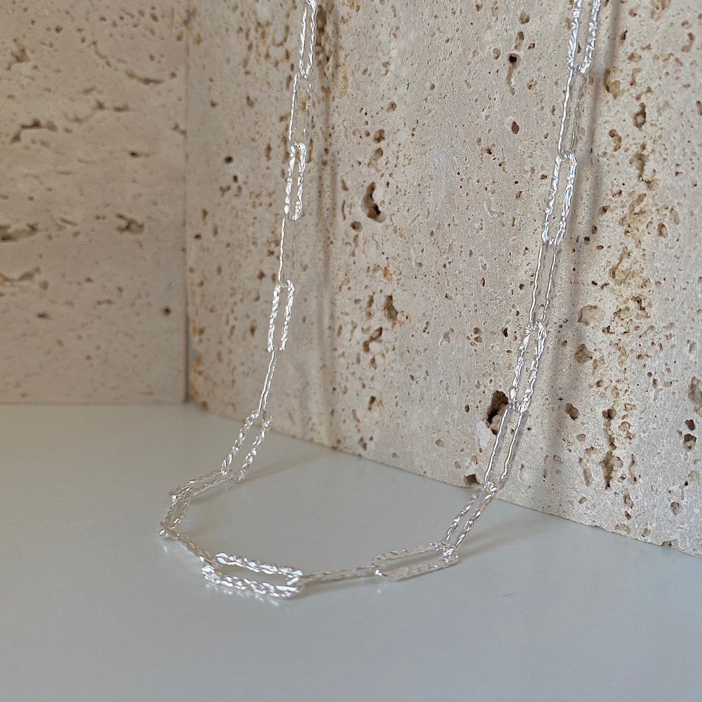 Silver Link S925 Silver Paperclip Chain Necklace