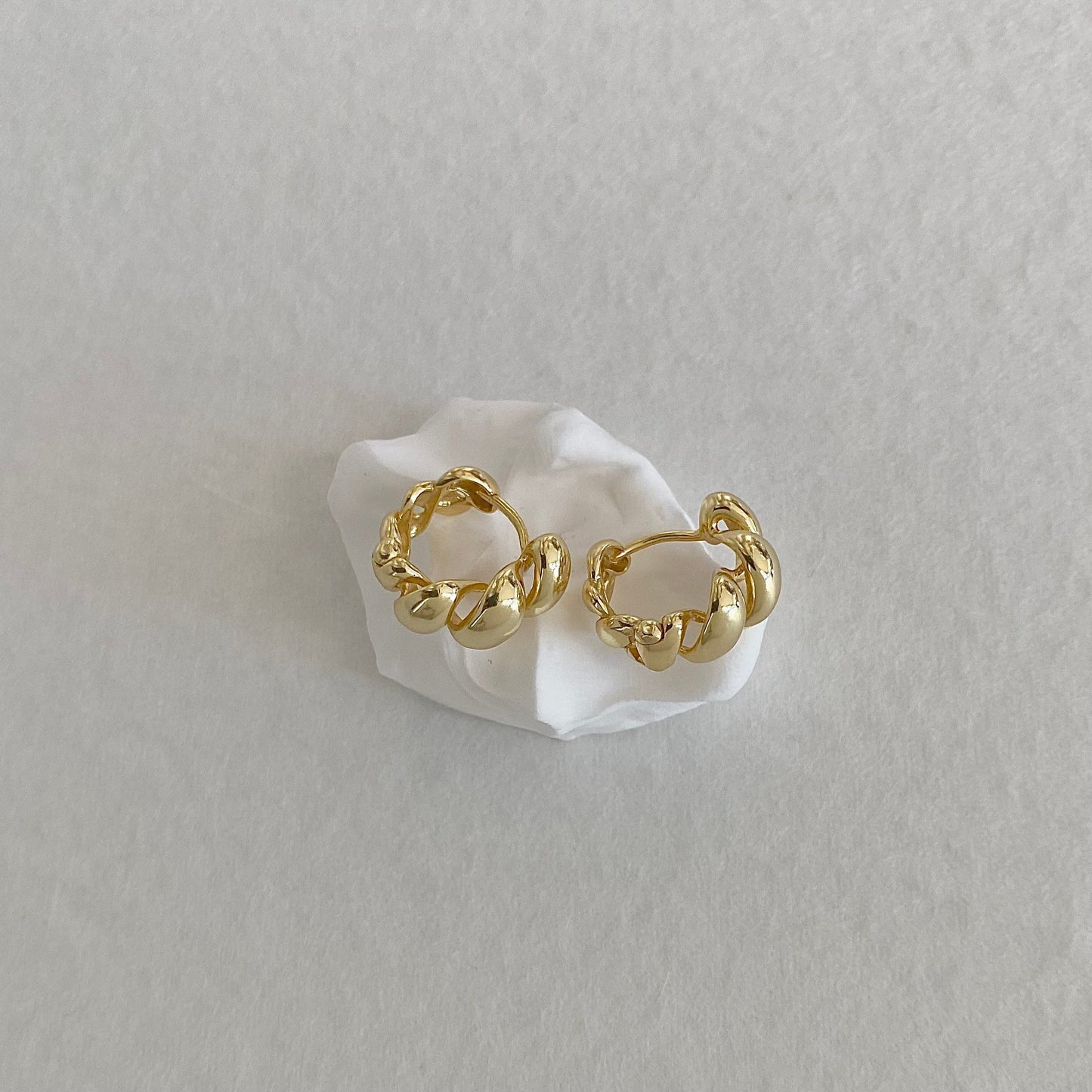 Petite Golden Croissant S925 18k Gold-Plated Earrings
