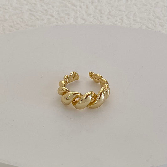 Petite Golden Croissant S925 18k Gold Open Ring