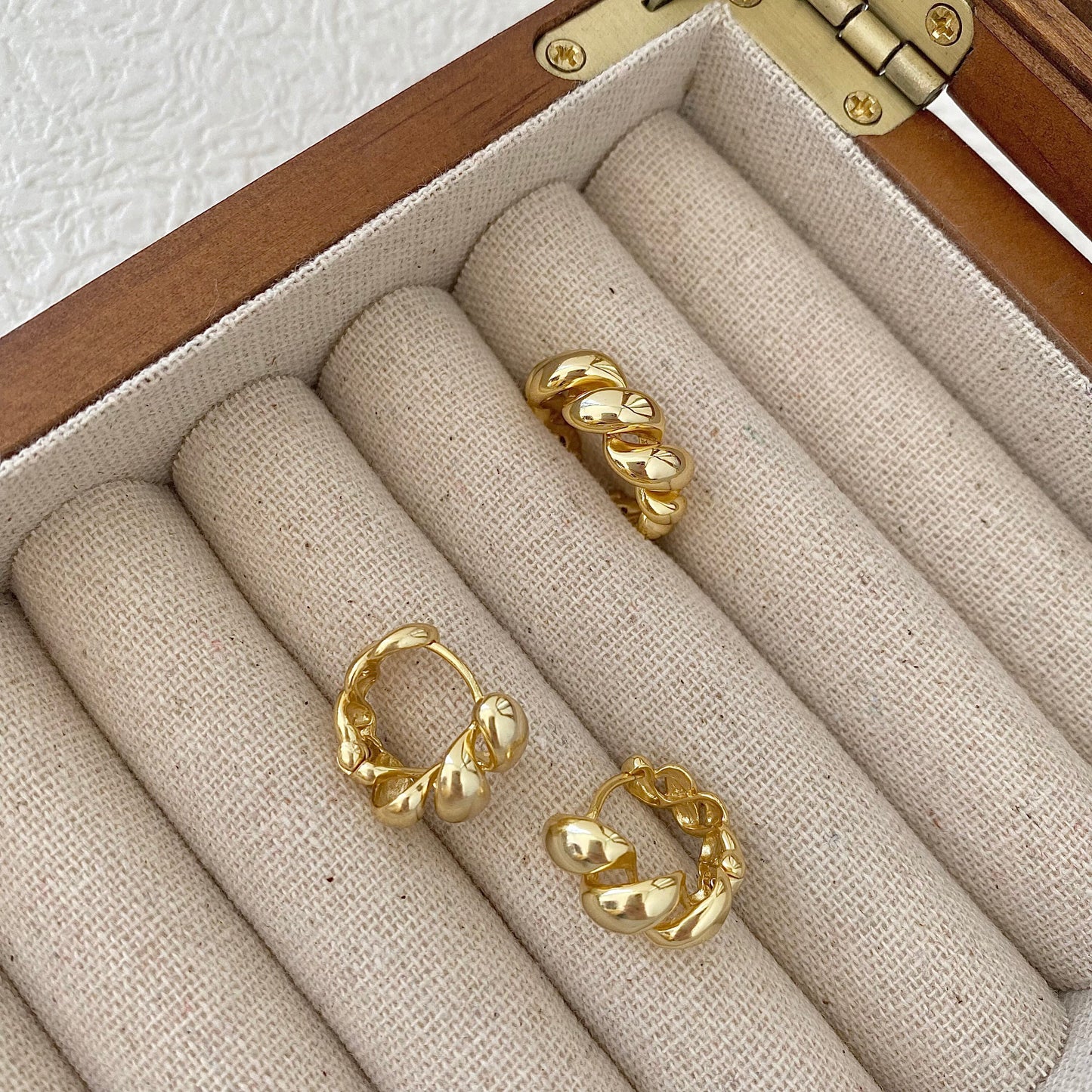 Petite Golden Croissant S925 18k Gold Open Ring