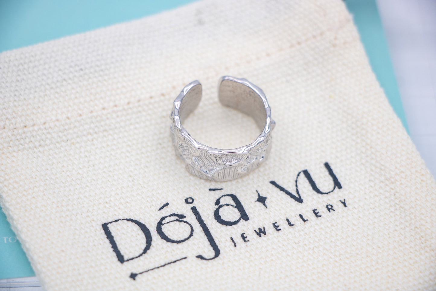 Vintage Vibes S925 Silver Embossed Texture Ring