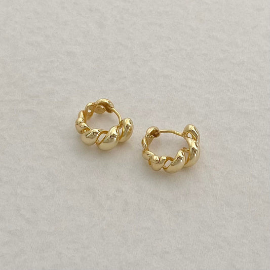 Petite Golden Croissant S925 18k Gold-Plated Earrings