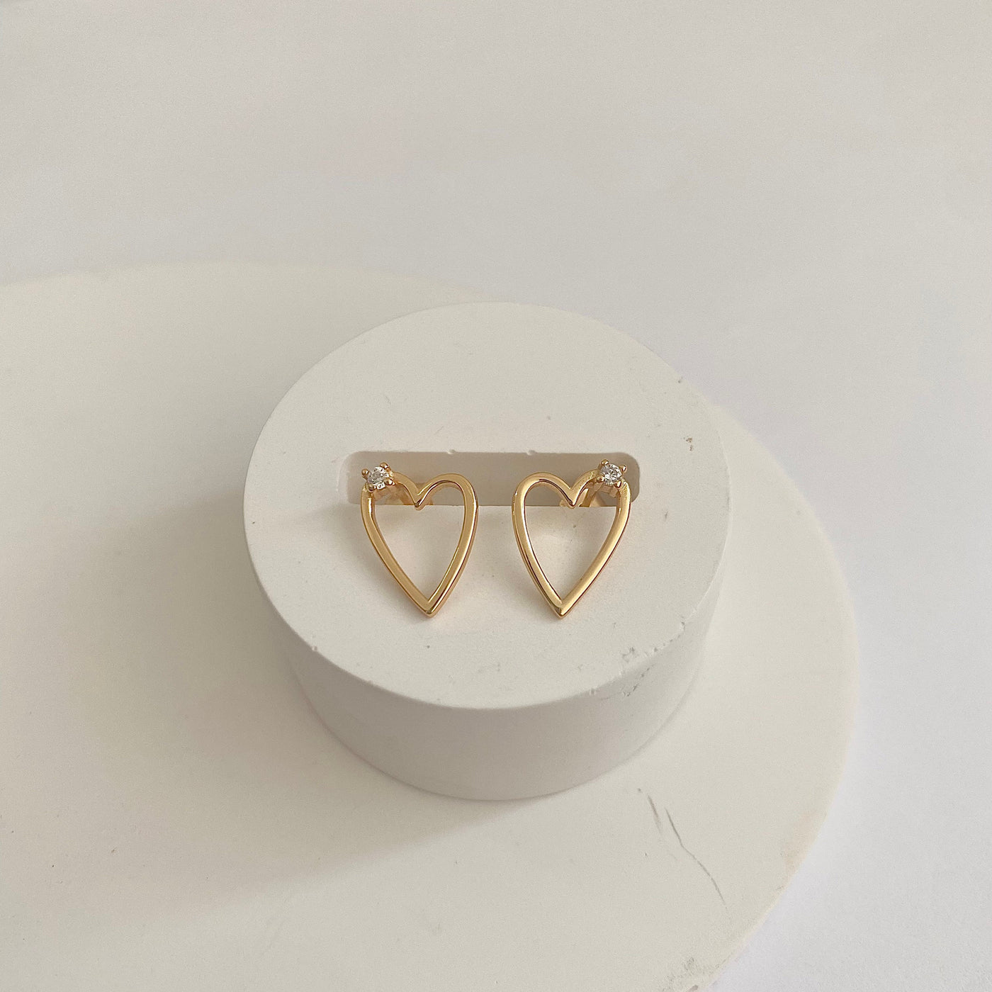 Golden Heart Dainty S925 Silver Earrings