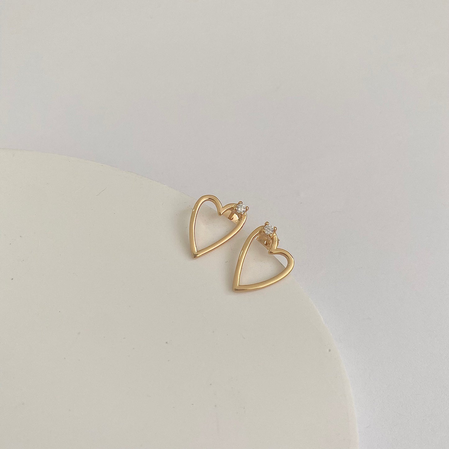 Golden Heart Dainty S925 Silver Earrings