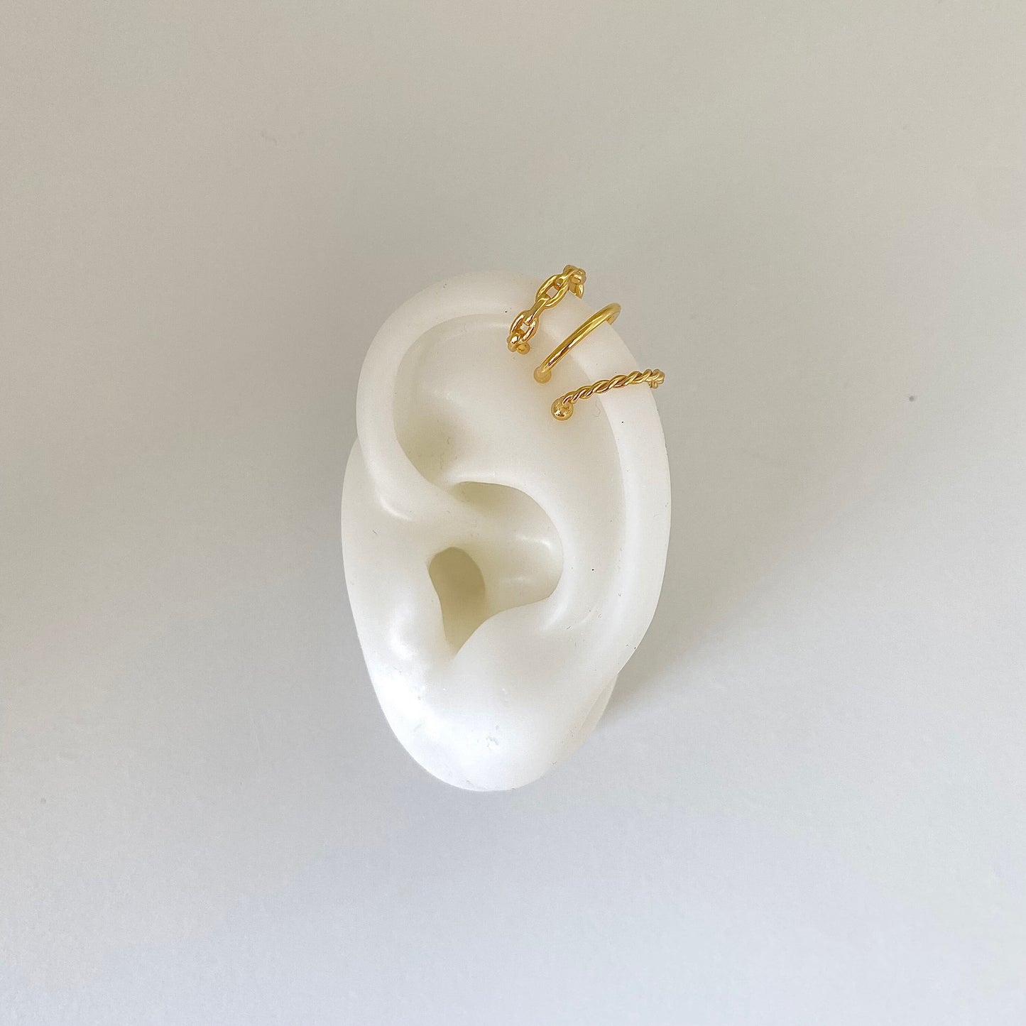 Set Of 3 Gold Dainty Ear Cuff No Piercing