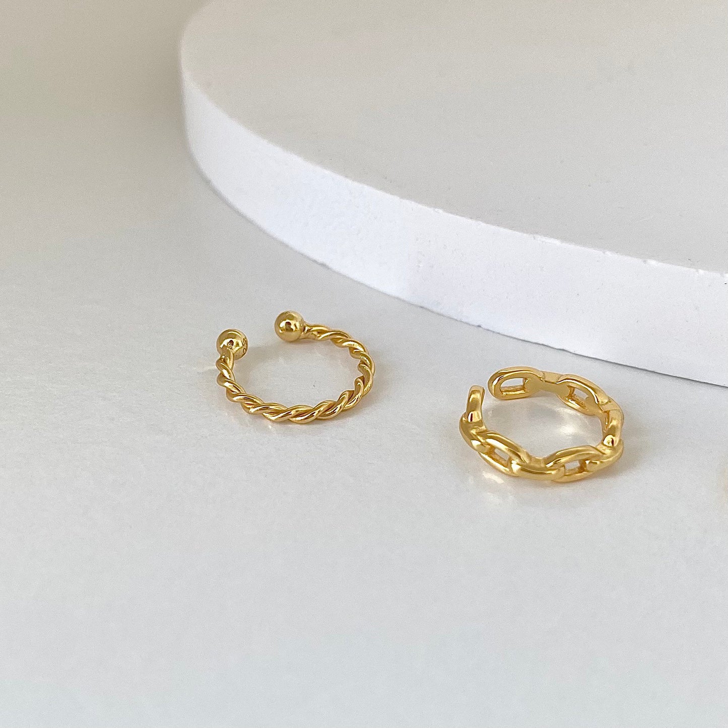 Set Of 3 Gold Dainty Ear Cuff No Piercing