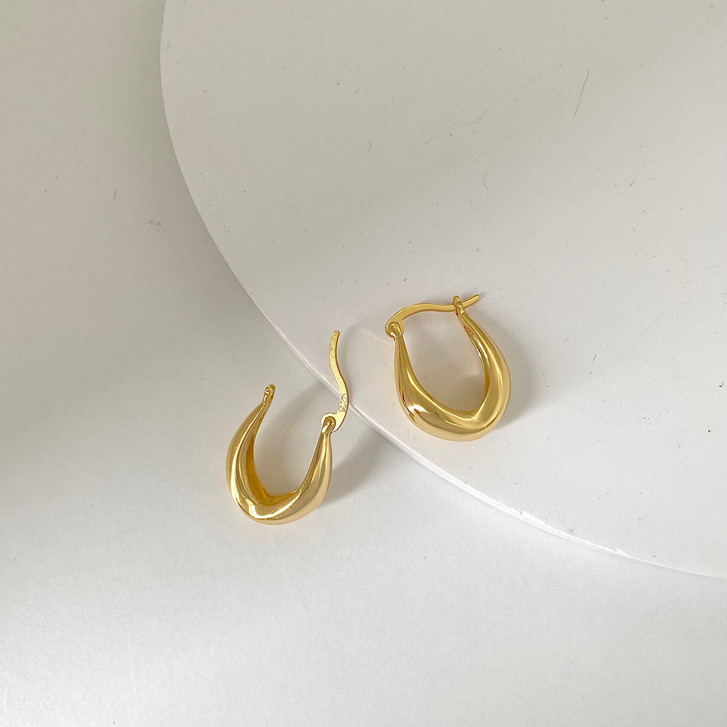 Blossoming Abstract S925 18k Gold Tulip Earrings