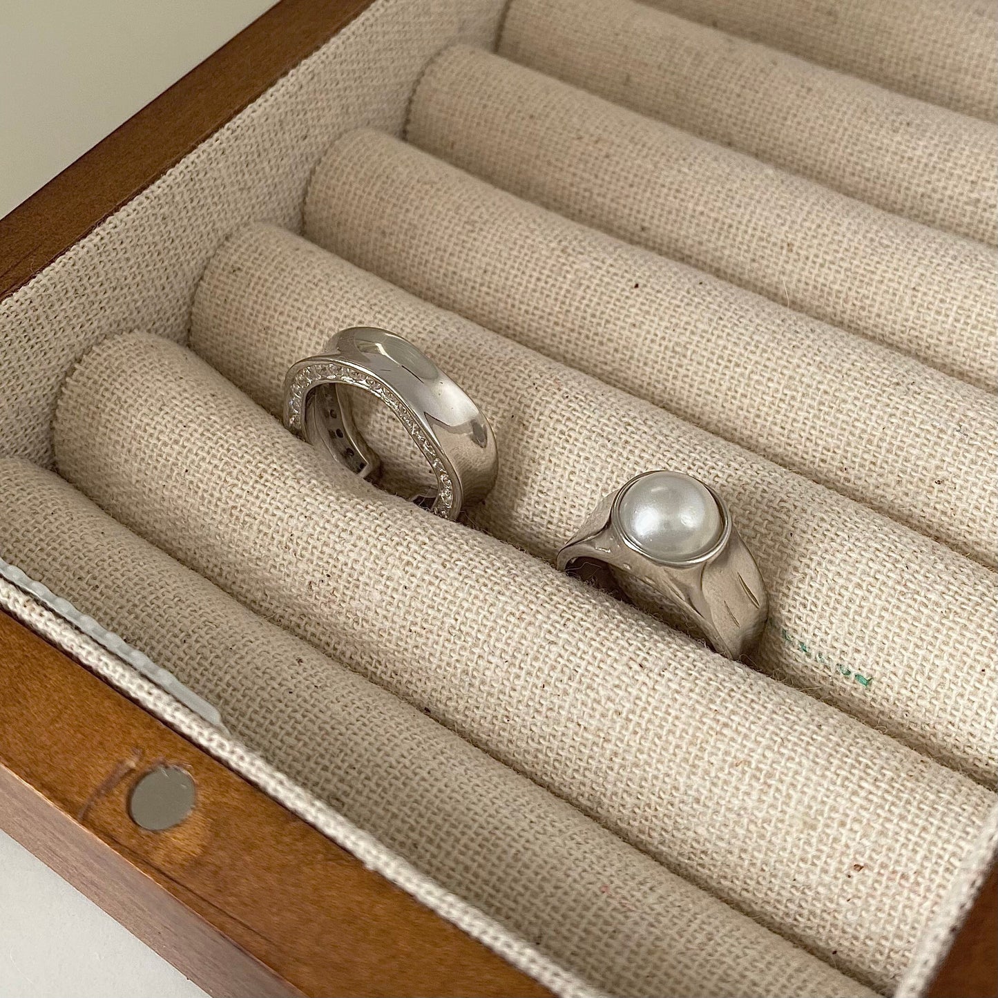 Vintage Pearl S925 Silver Chunky Ring